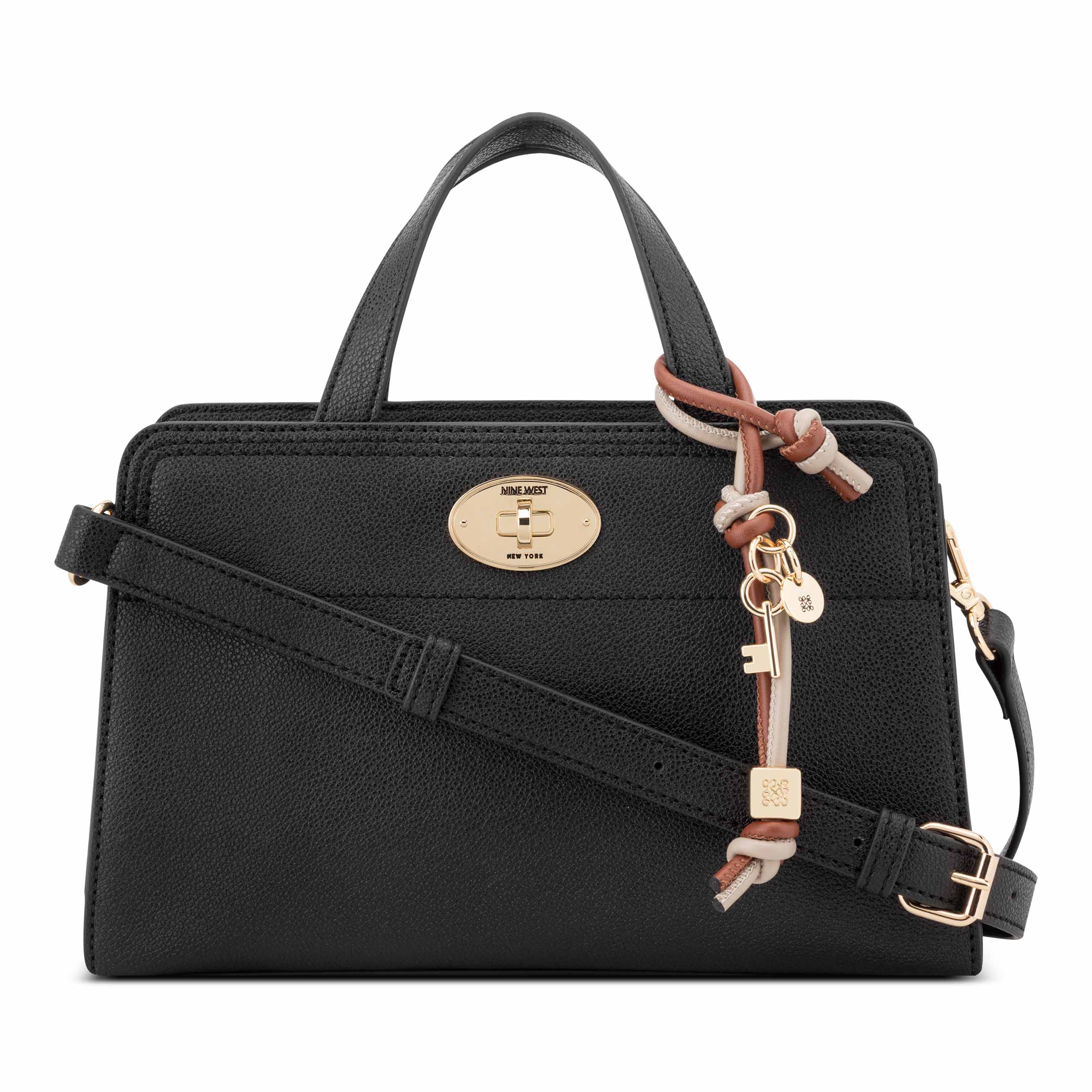 Khora Small Satchel Crossbody - Black | Nine West