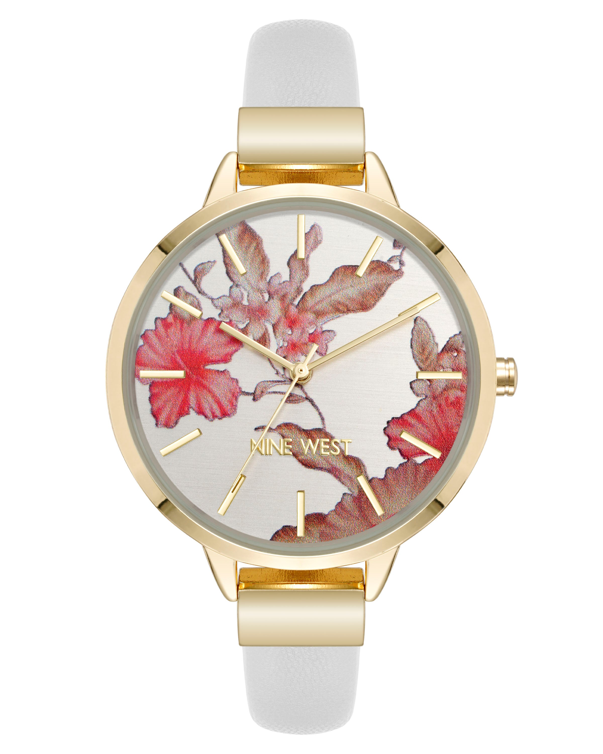 Floral Dial Strap Watch