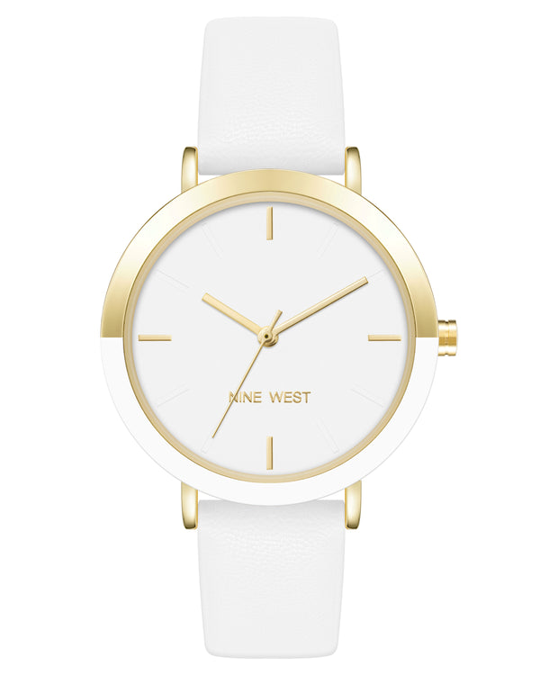 Two-Tone Bezel Strap Watch