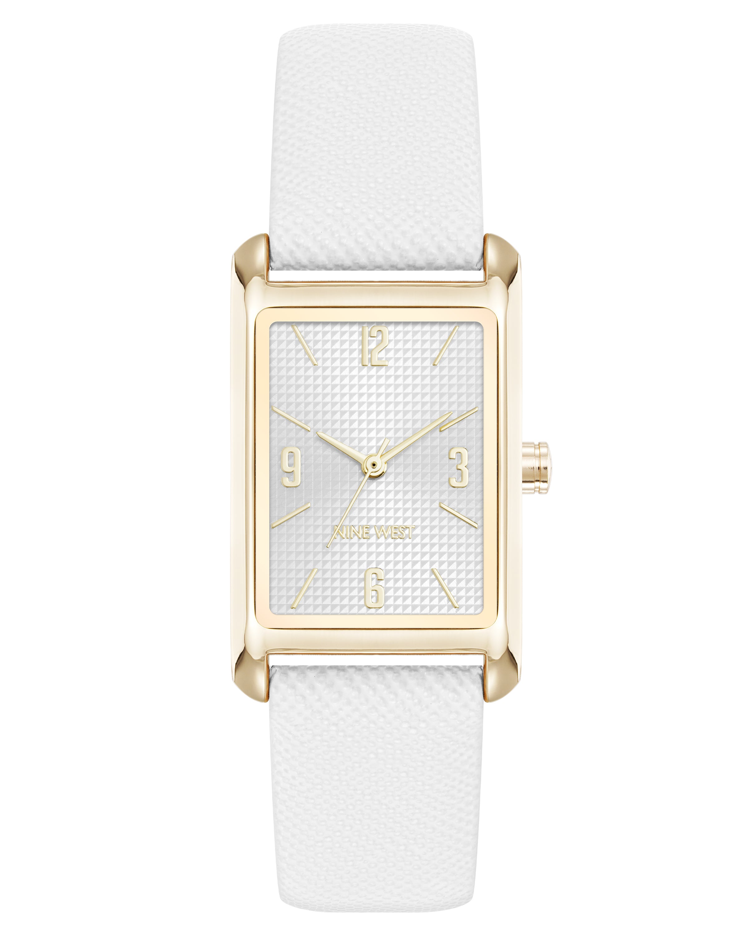 Saffiano Strap Rectangular Watch