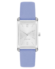 Saffiano Strap Rectangular Watch