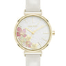 Pink Floral Dial Strap Watch