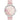 Pink Floral Dial Strap Watch