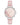 Pink Floral Dial Strap Watch