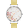 Pink Floral Dial Strap Watch