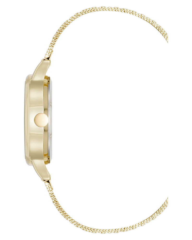 Crystal Accented Dial Mesh Watch