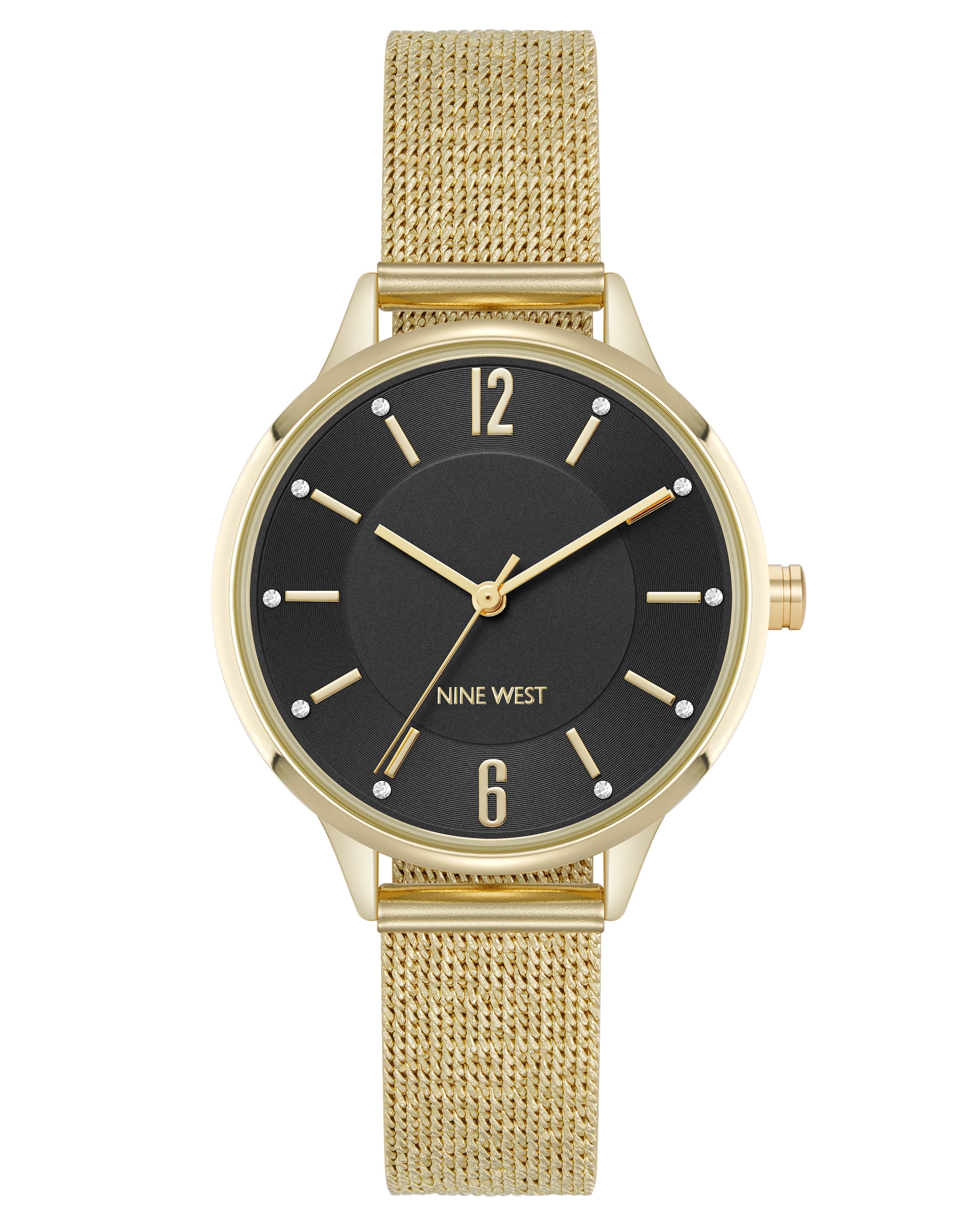 Crystal Accented Dial Mesh Watch