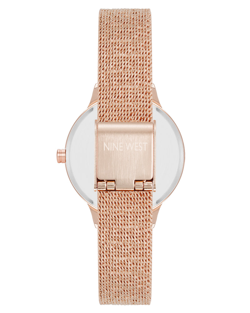 Crystal Accented Dial Mesh Watch