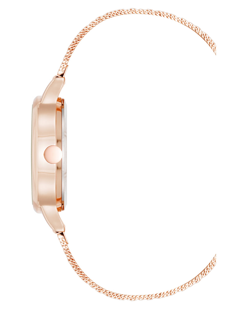 Crystal Accented Dial Mesh Watch