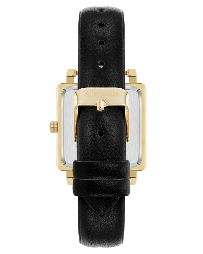Square Strap Watch with Crystal Accents