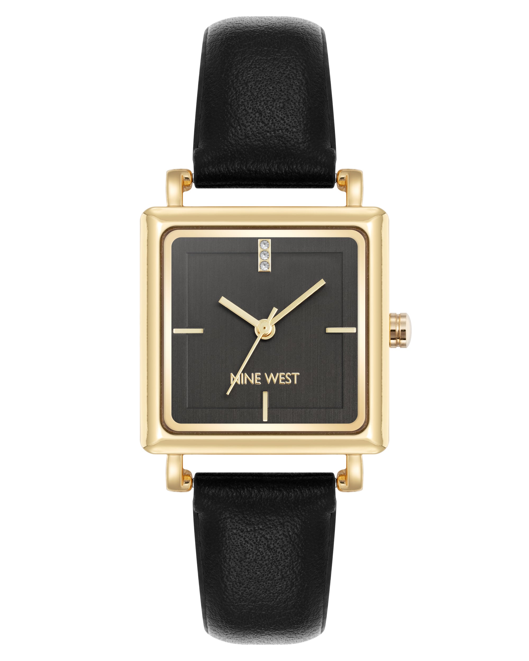Square Strap Watch with Crystal Accents