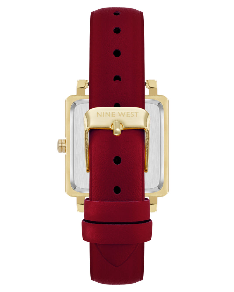 Square Strap Watch with Crystal Accents