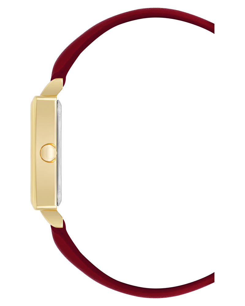 Square Strap Watch with Crystal Accents