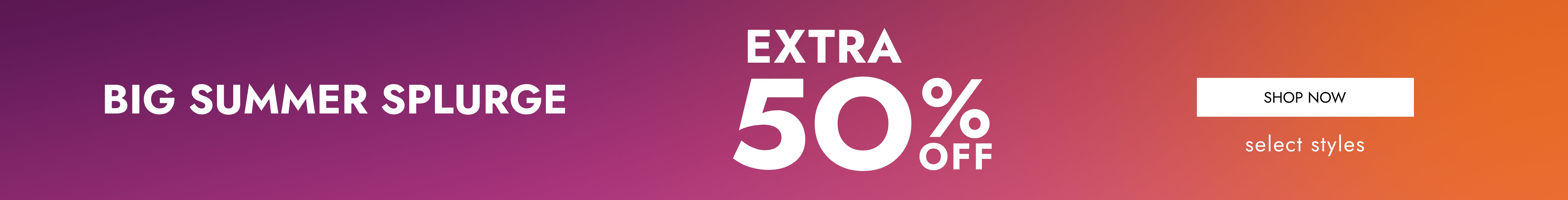 Promotional banner featuring Extra 50% off