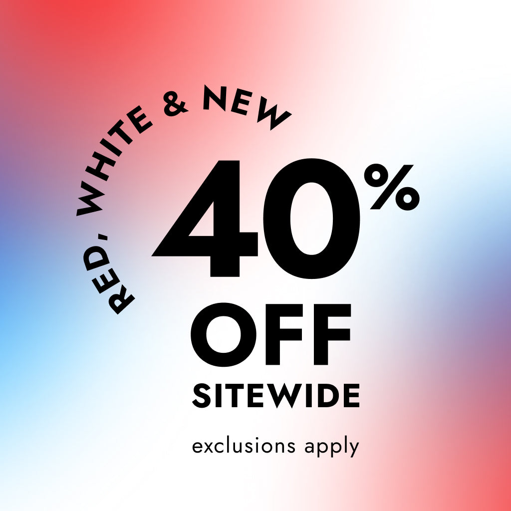 Promotional banner featuring 40% off sitewide
