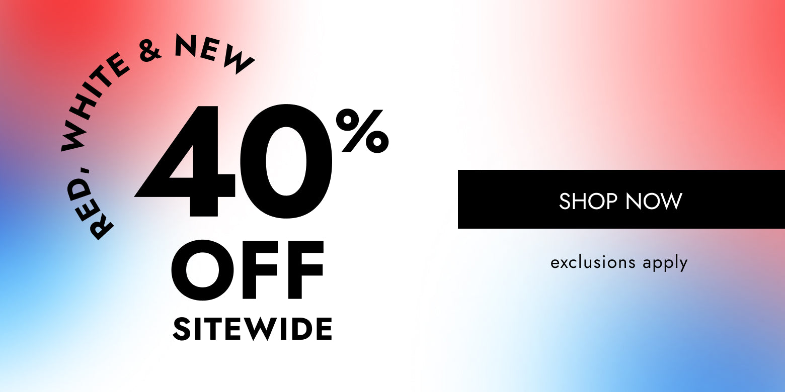 Promotional banner featuring 40% off sitewide