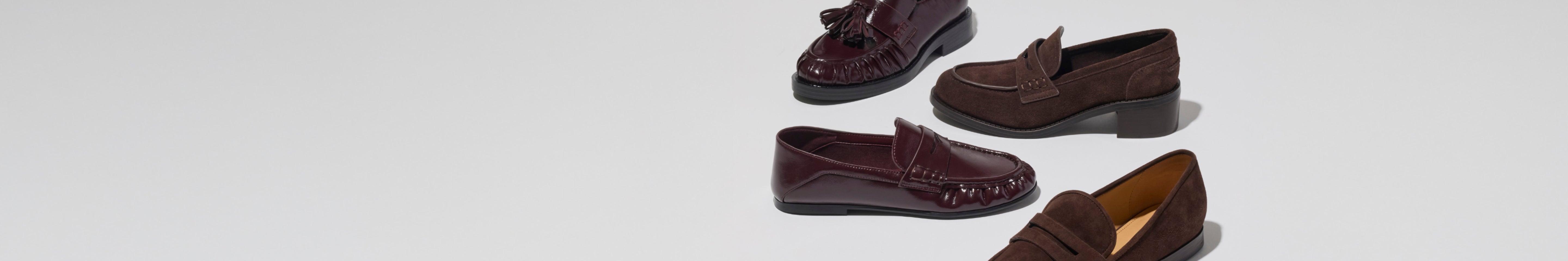 Editorial banner featuring loafers
