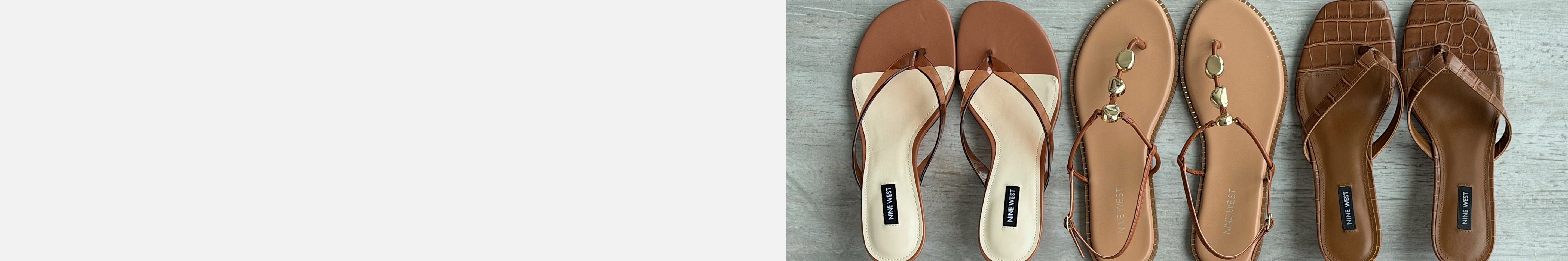 Editorial banner featuring sandals