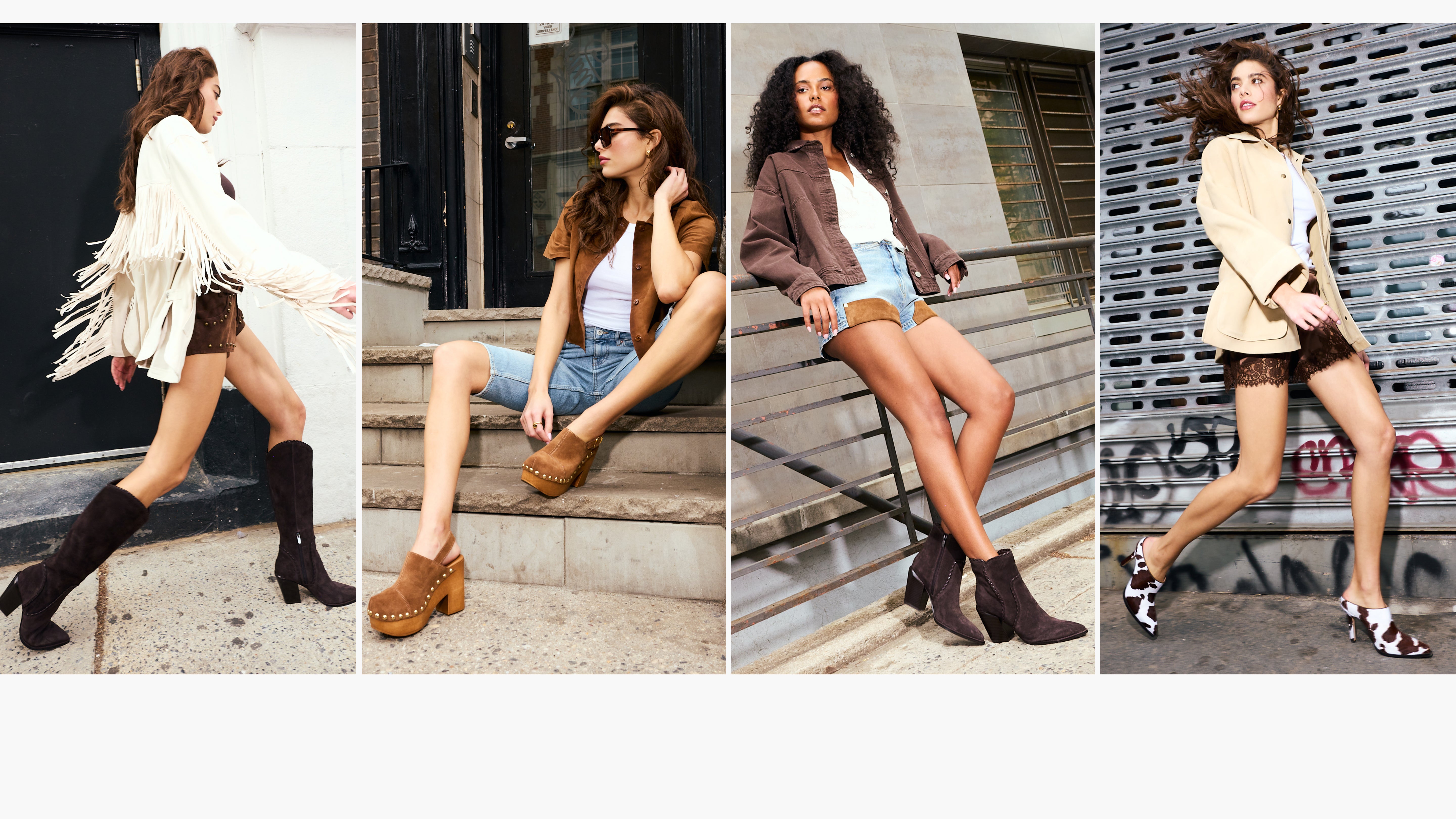 Editorial banner featuring models wearing styles from the boho collection
