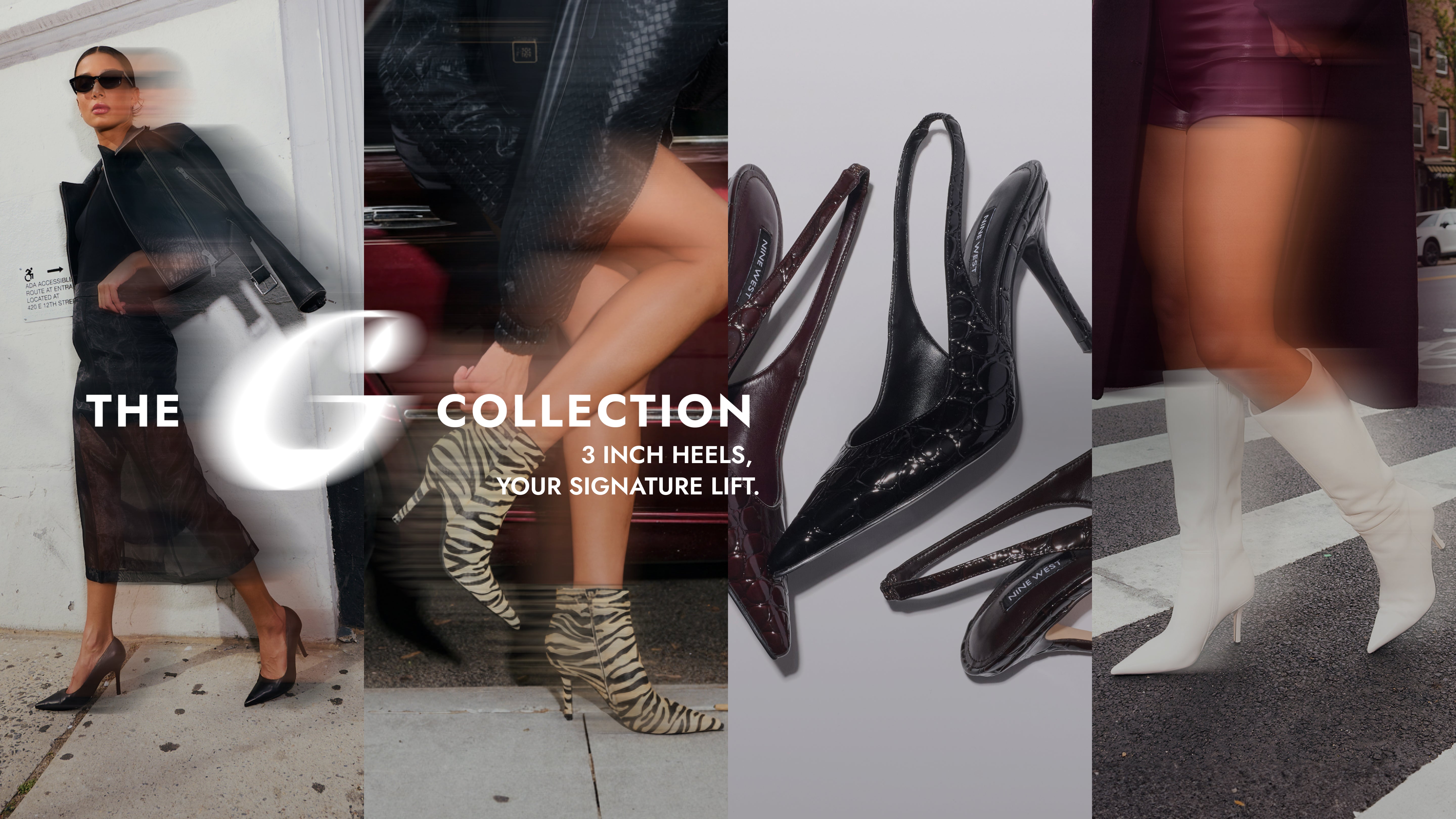 Editorial banner featuring models wearing G Collection styles