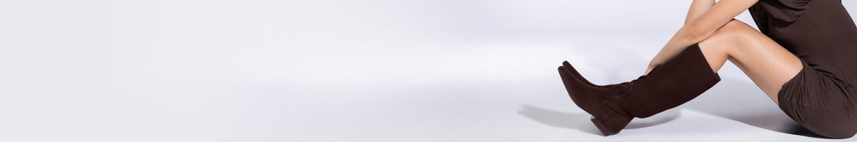 Editorial banner featuring model wearing Casual Boots