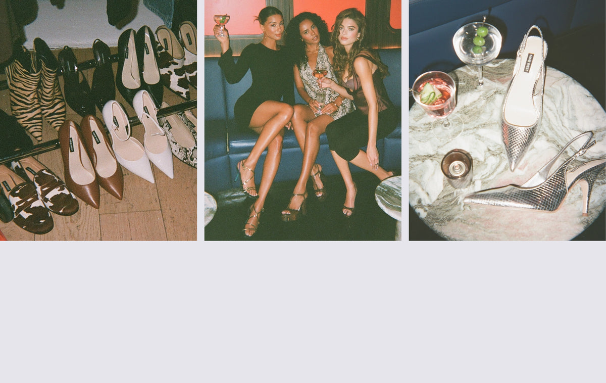 Editorial banner featuring models wearing Girls Night Out Collection styles