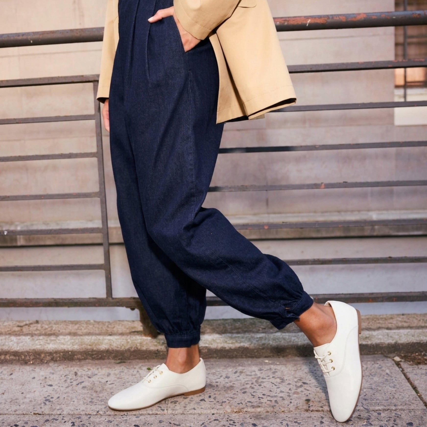Jazzy Leather Oxford Flats