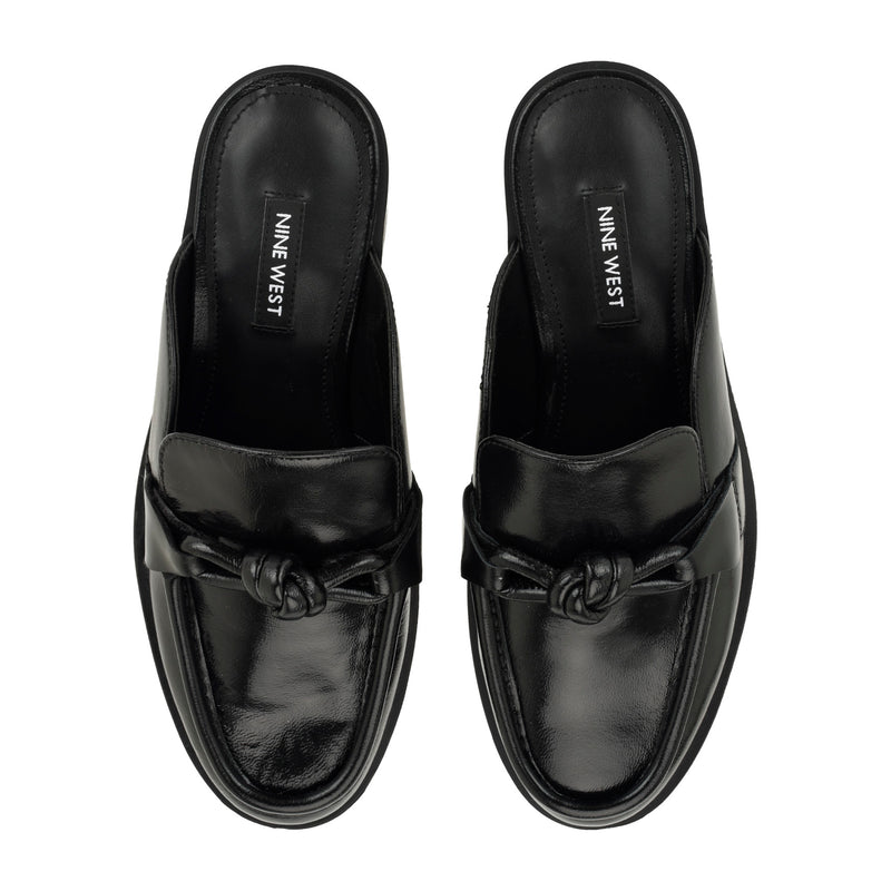 Mavey Leather Knotted Mules
