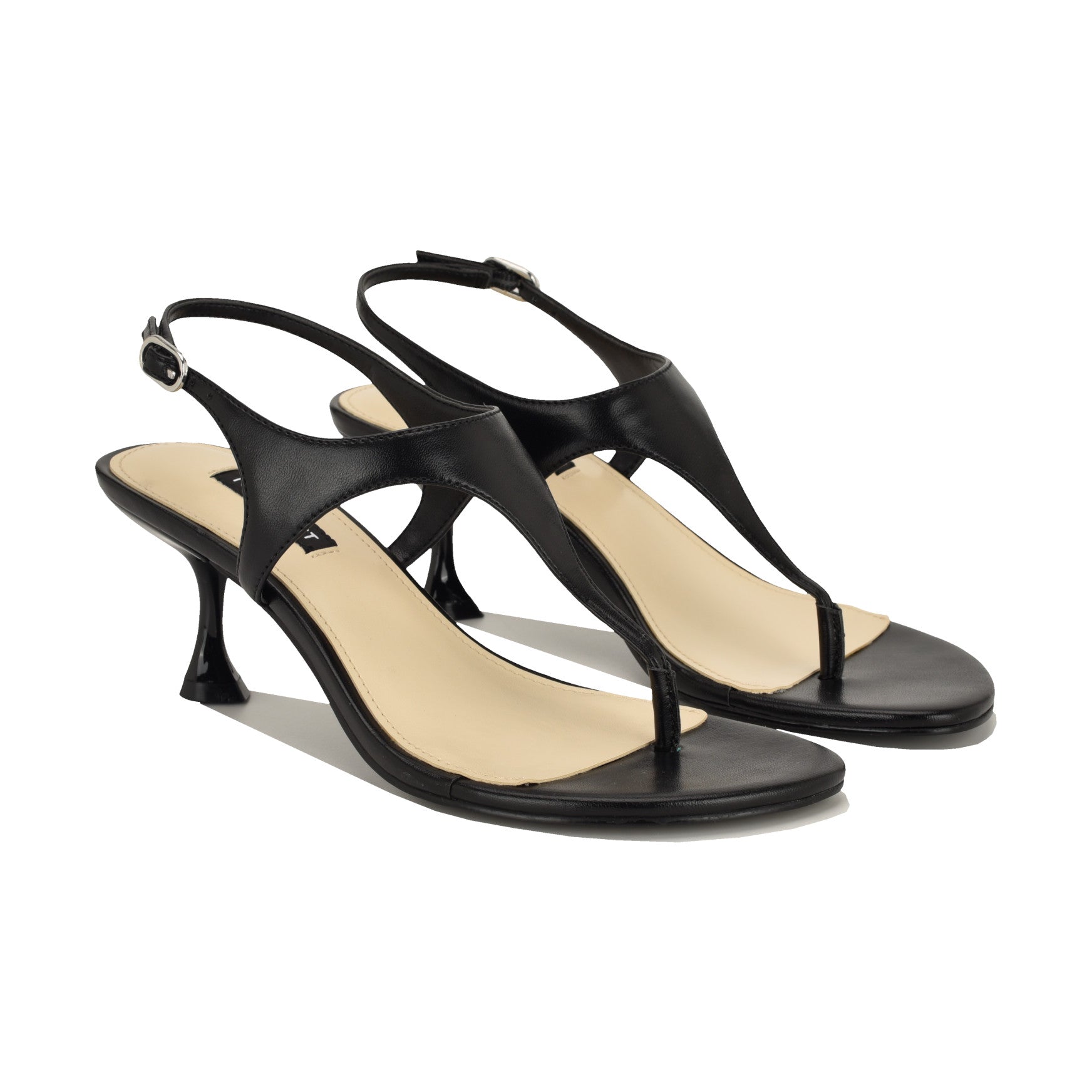Noir Heeled Thong Sandals