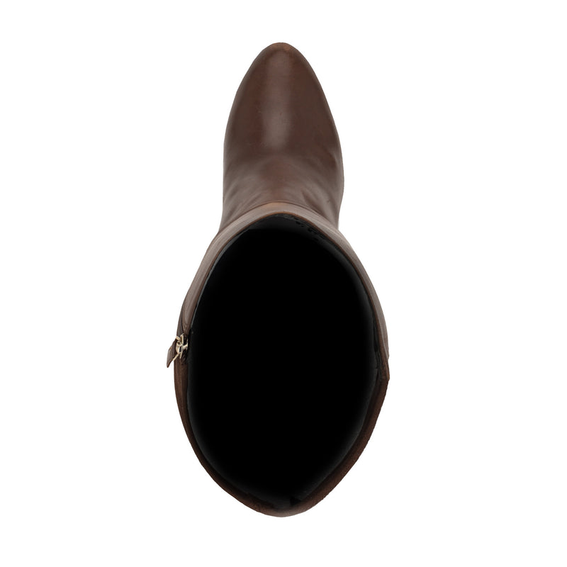 Quizme Wide Calf Platform Leather Boots