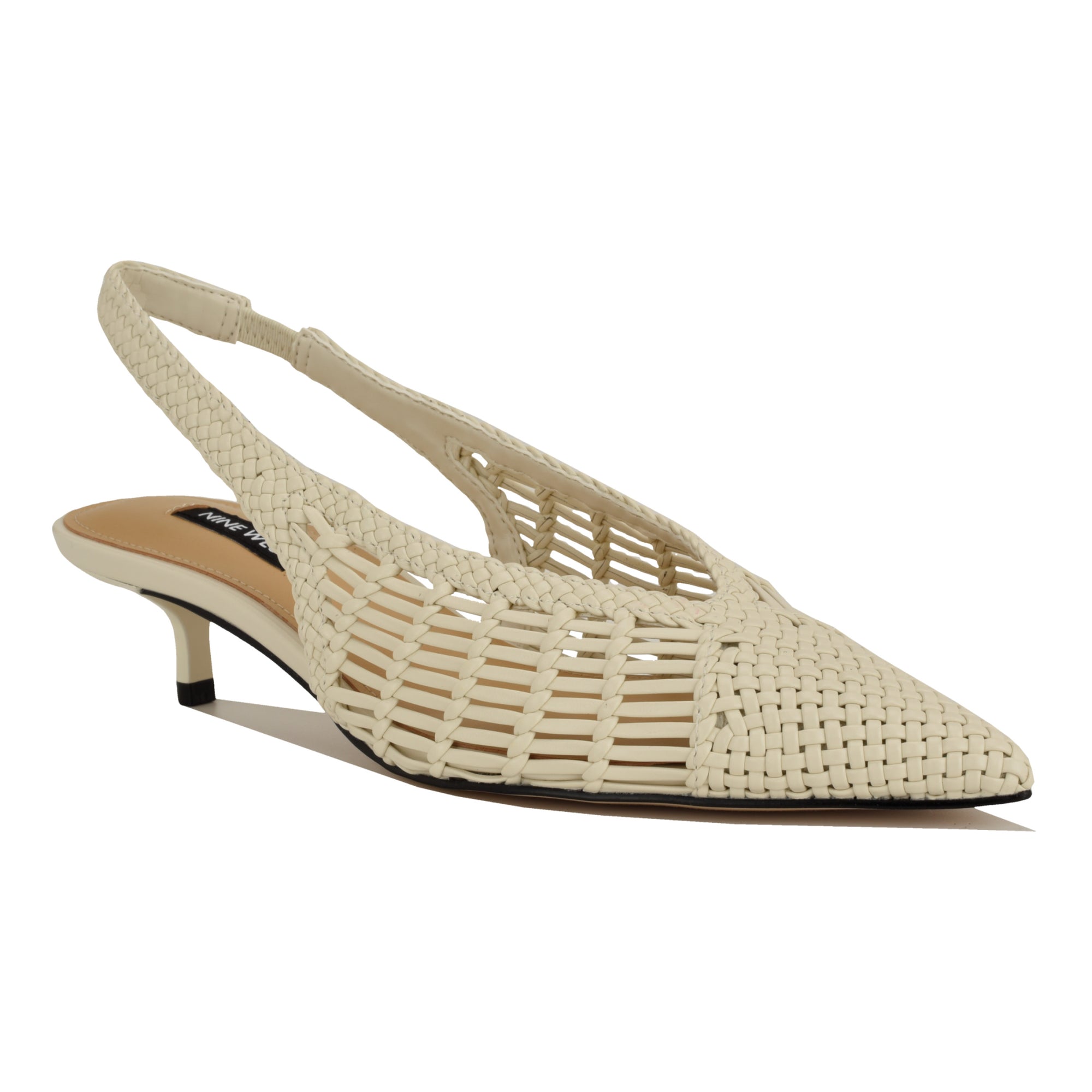 Edela Woven Kitten Heel Slingback Pumps