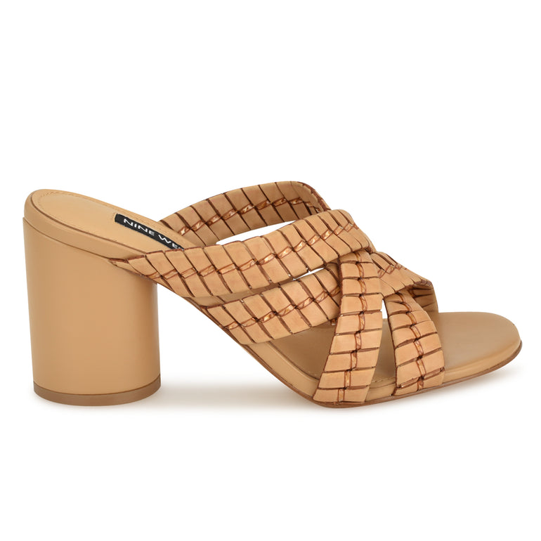 나인웨스트 NINEWEST Wenea Strappy Heeled Slide Sandals
