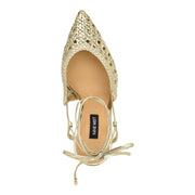 Fessla Woven Ankle Wrap Pumps