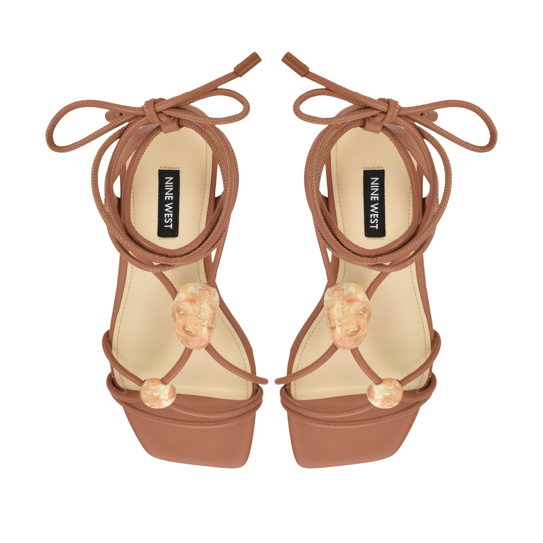 Women's Niraa Ankle Wrap Flat Sandals - Brown | Nine West