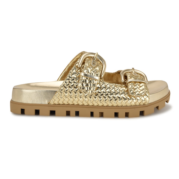 【NINE WEST】Tindy ウーブン フットベッド サンダル afacda37d32927dd471cafa629822d