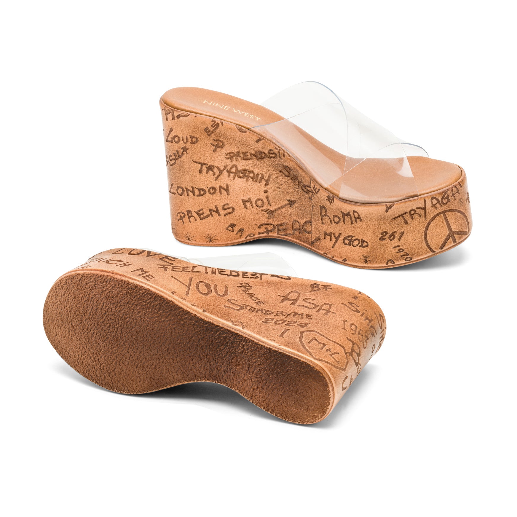 Lezza Cross Band Platform Wedges