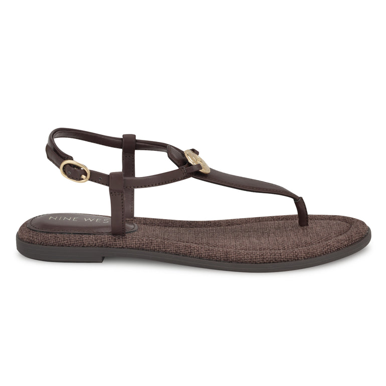 나인웨스트 NINEWEST Dayna Casual Flat Sandals,Brown