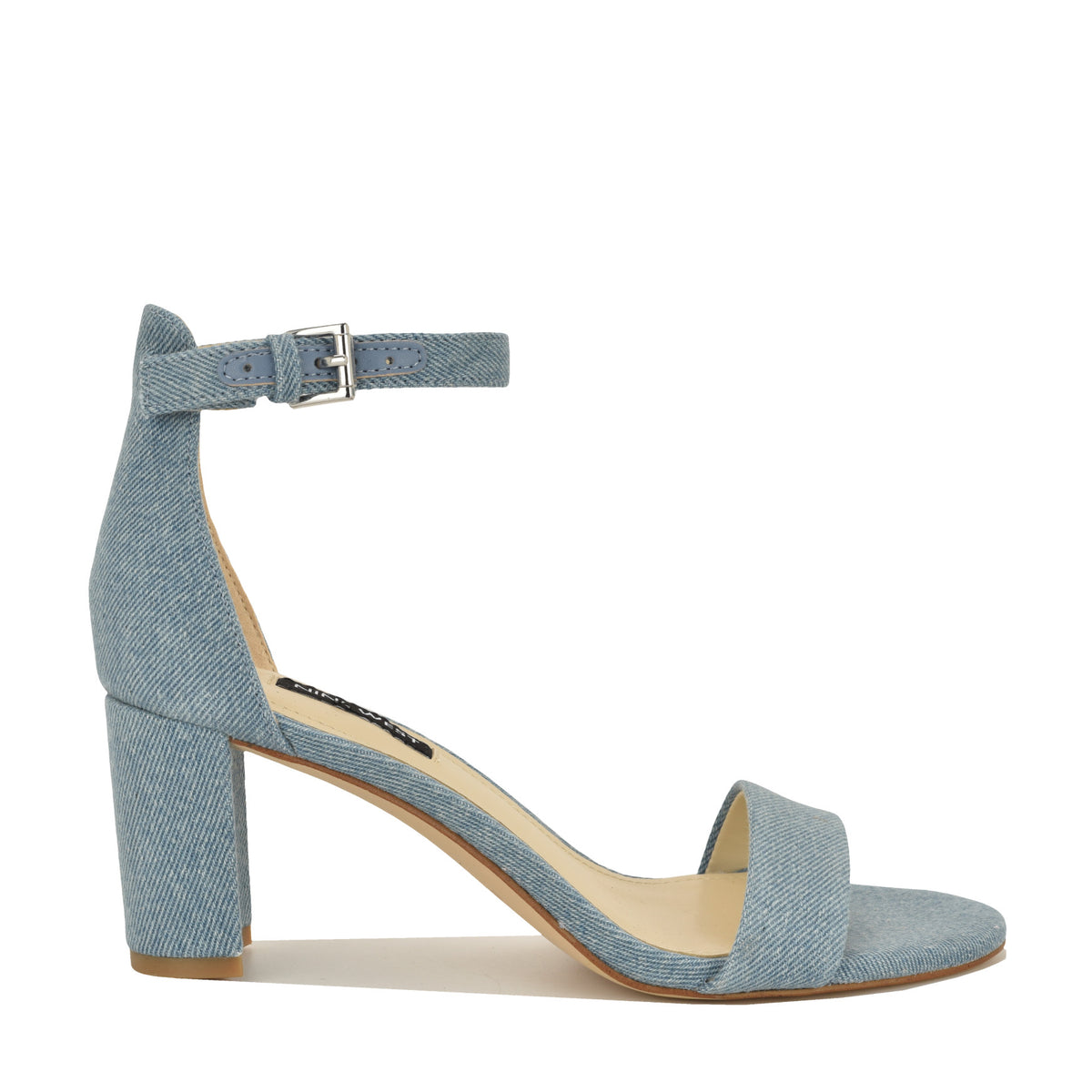 Women's Pruce Ankle Strap Block Heel Sandals - Denim | Nine West