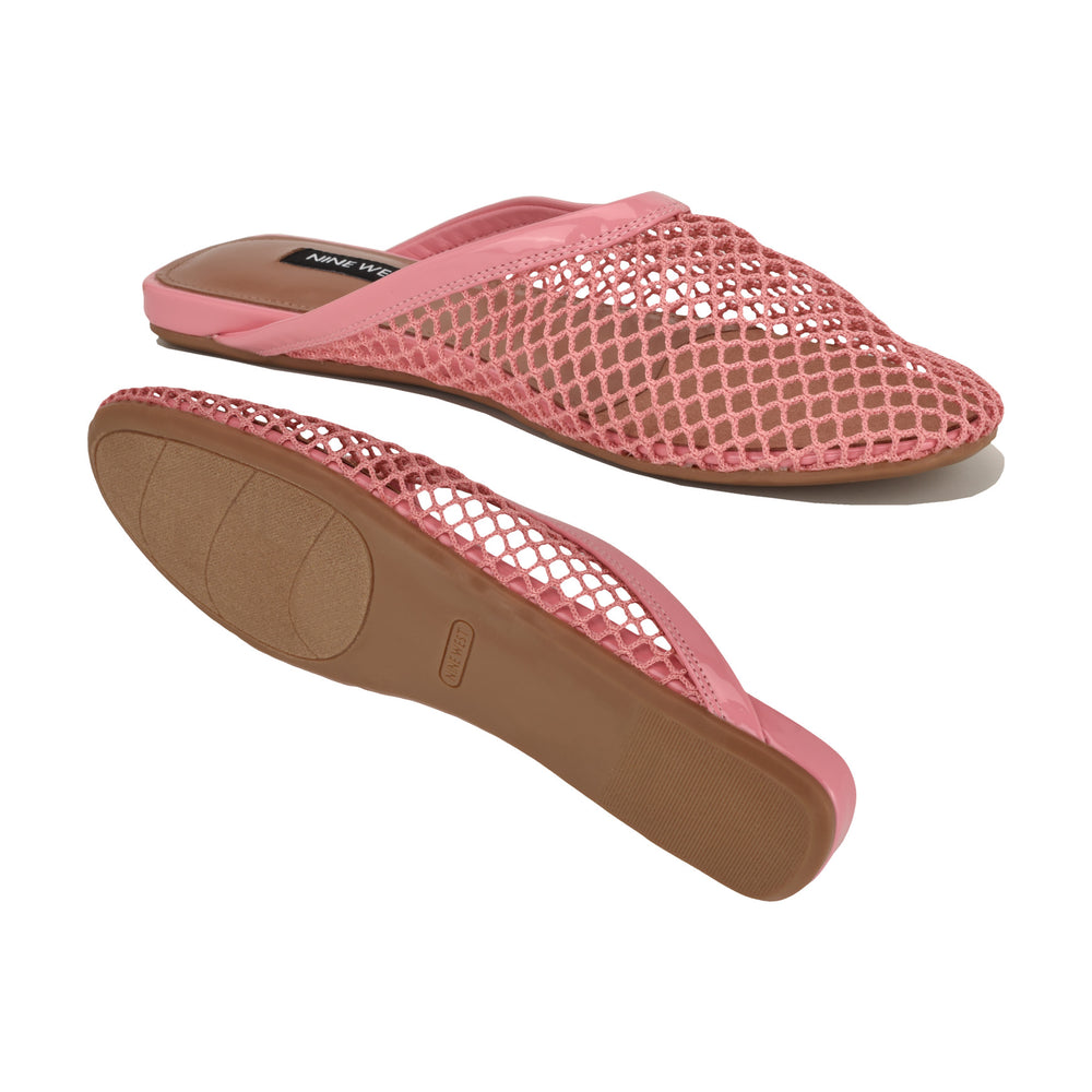 Women's Daniela Flat Mesh Mules - Pink Mesh | Nine West
