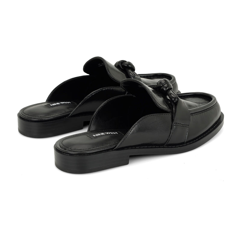 Mavey Leather Knotted Mules