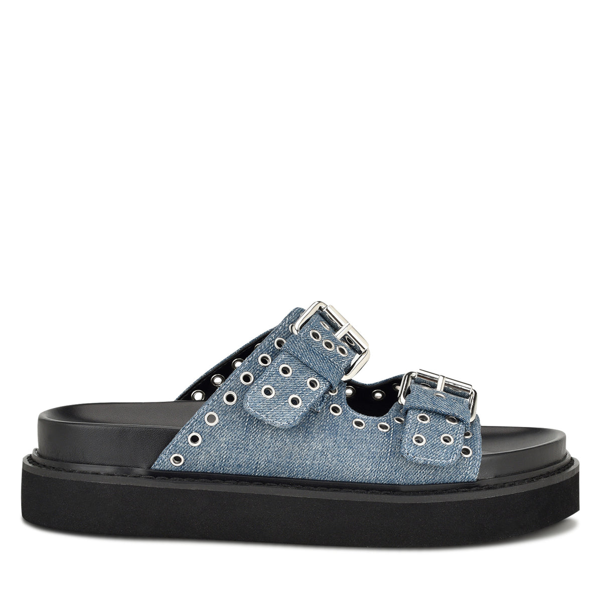 Women's Eleny Buckle Slide Sandals - Denim | Nine West