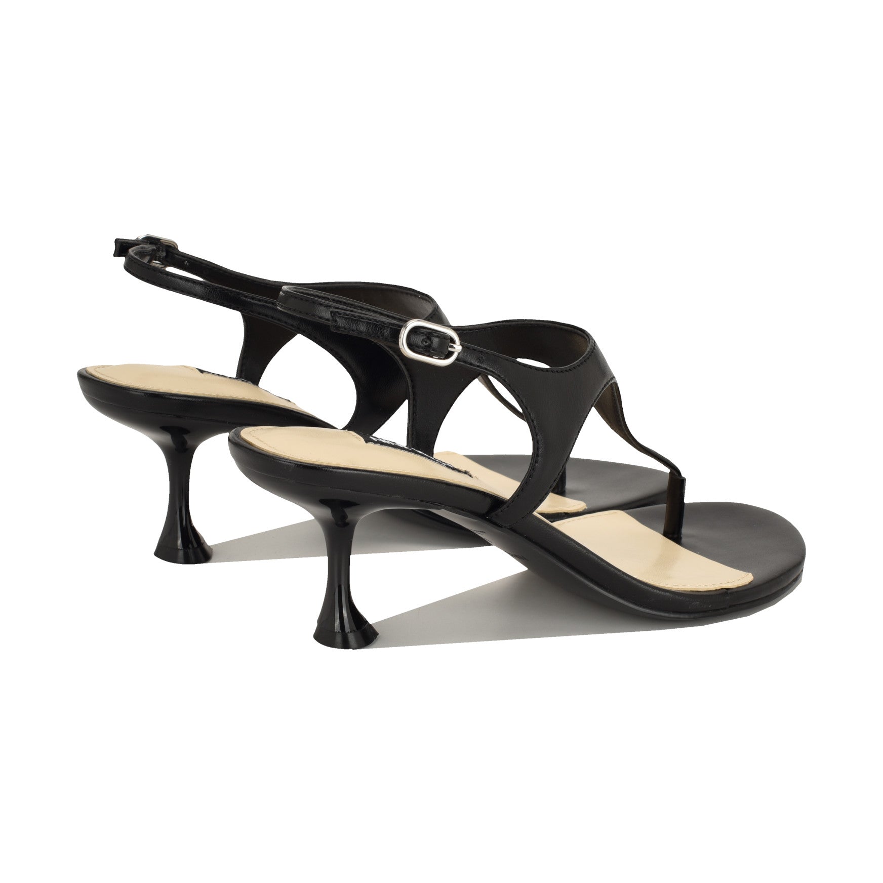 Noir Heeled Thong Sandals