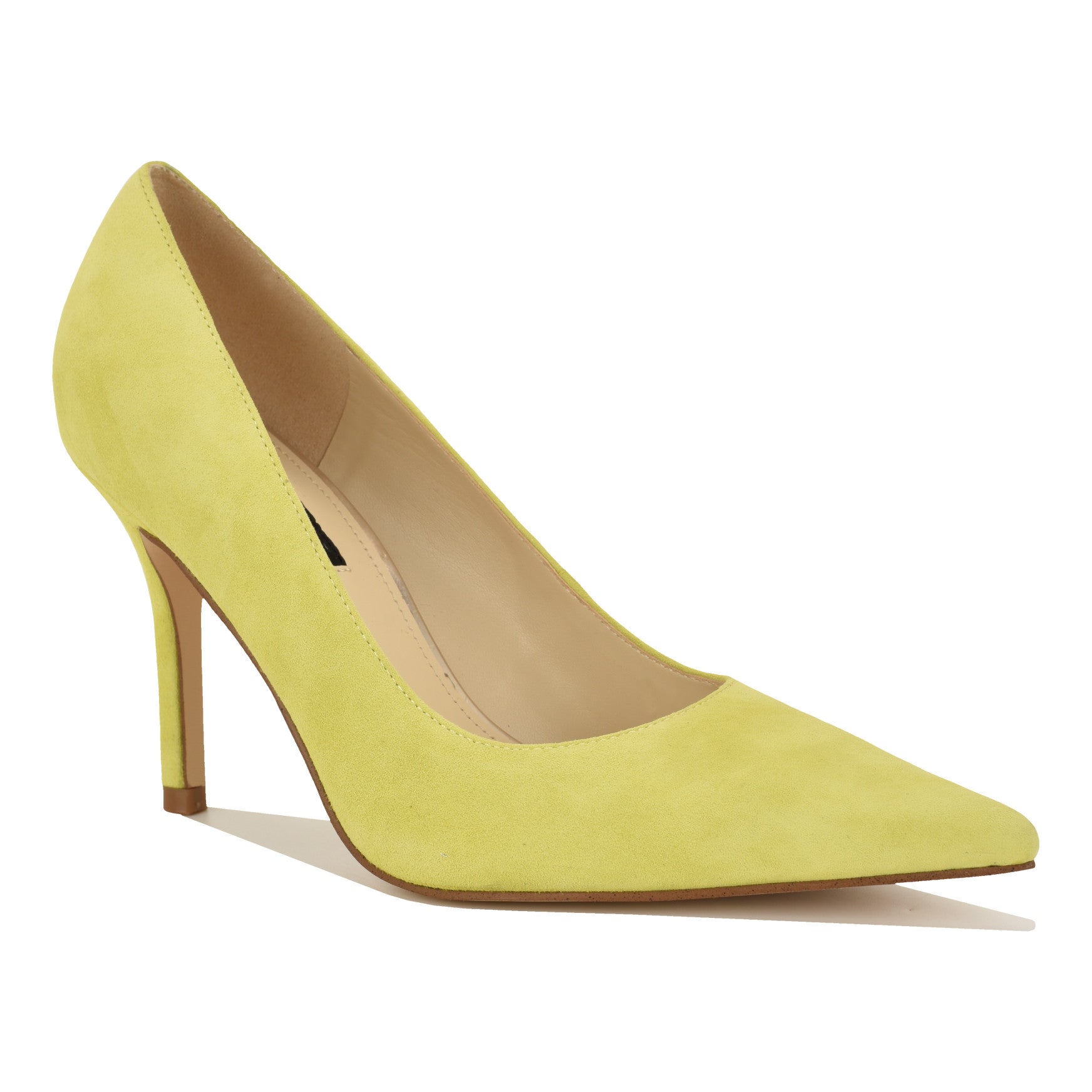Women's Gemmha Leather Pointy Toe Pumps - Yellow Green Suede