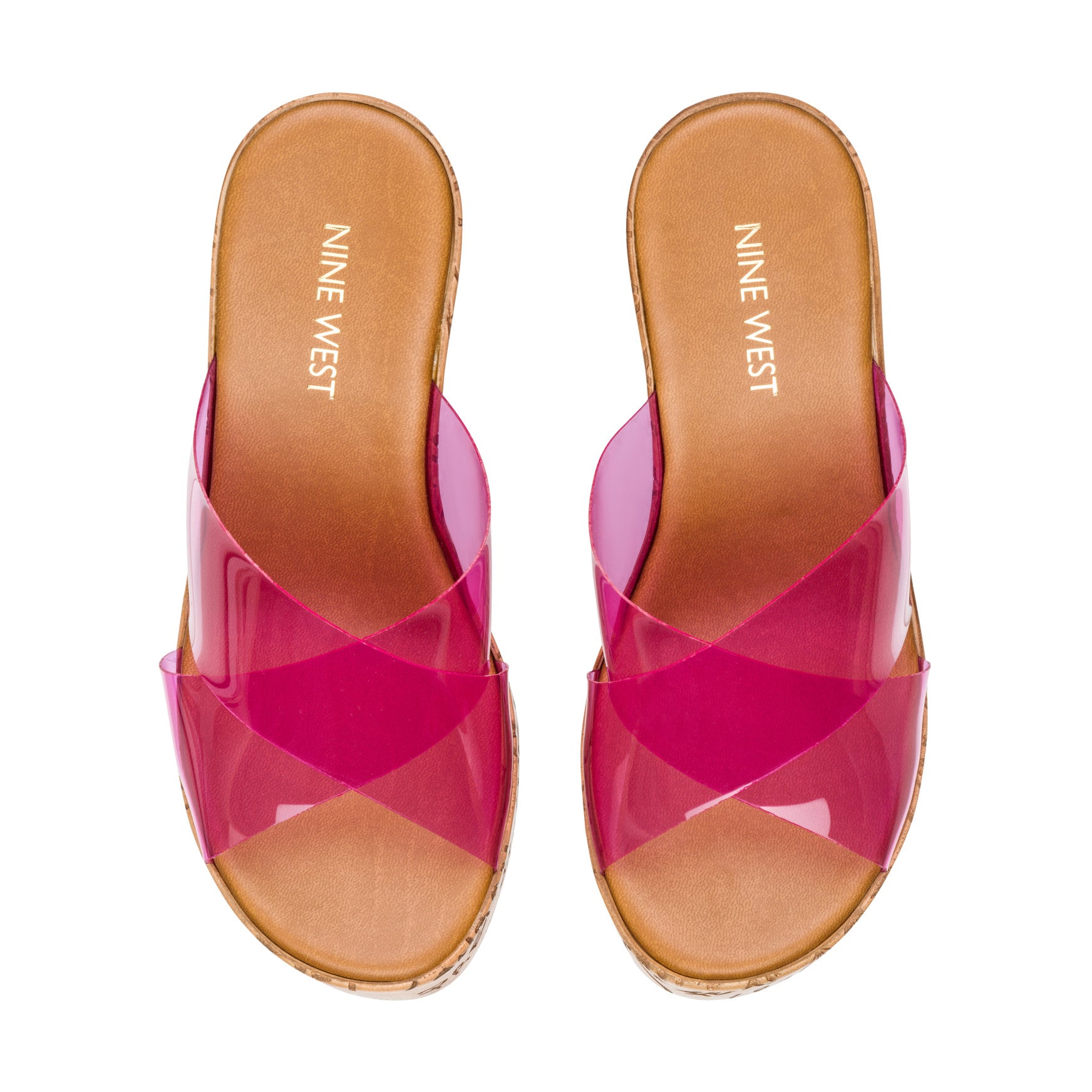 Women's Lezza Cross Band Platform Wedges - Pink | Nine West