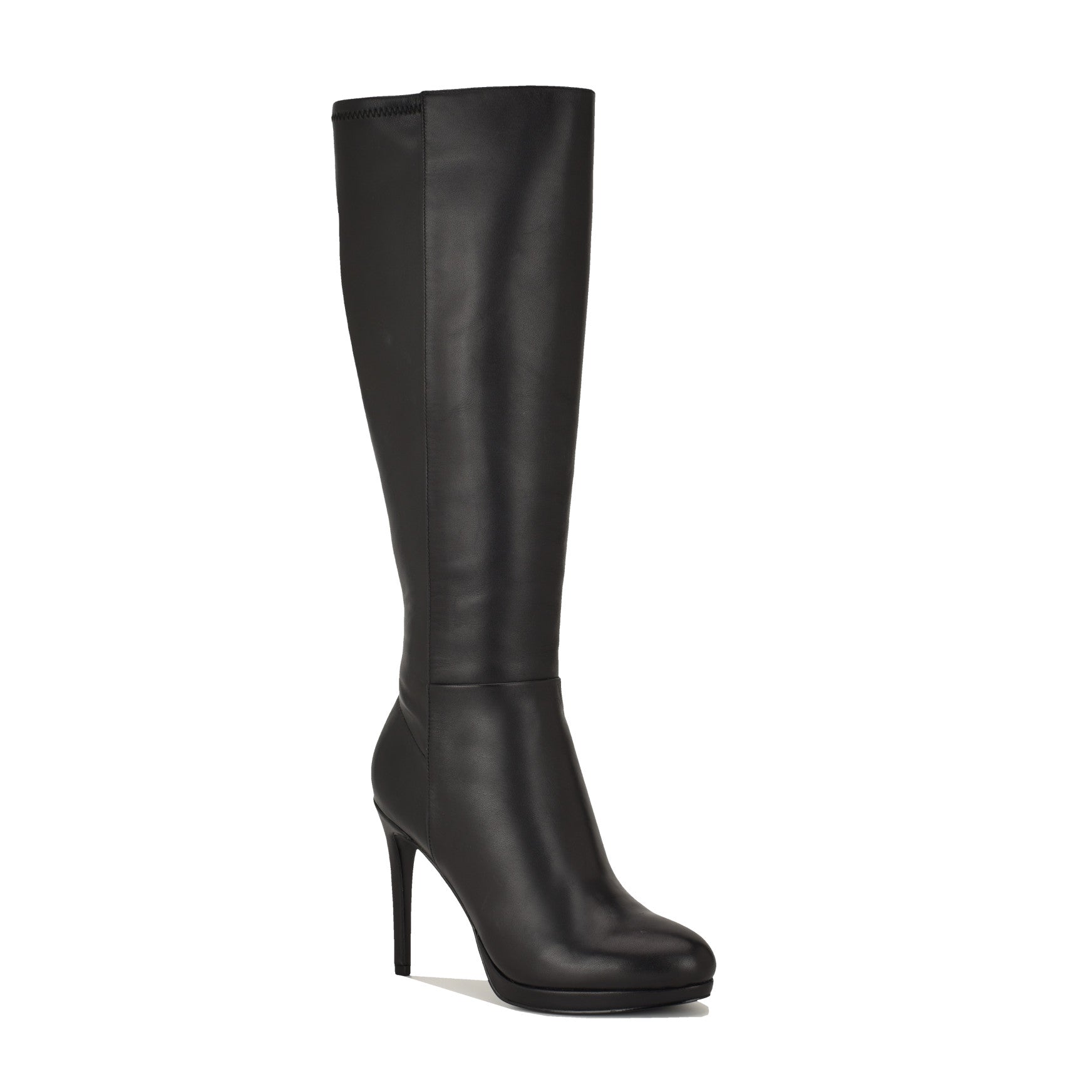 Quizme Wide Calf Platform Leather Boots