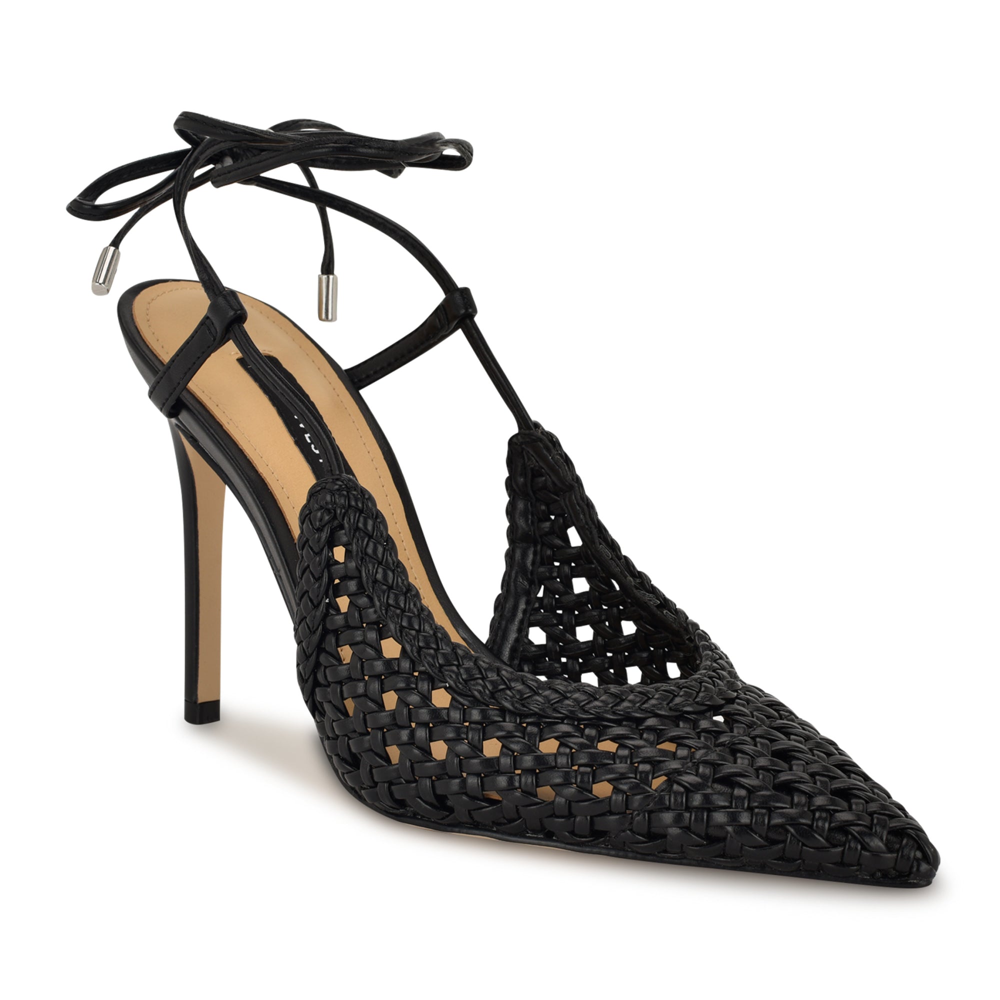 Fessla Woven Ankle Wrap Pumps