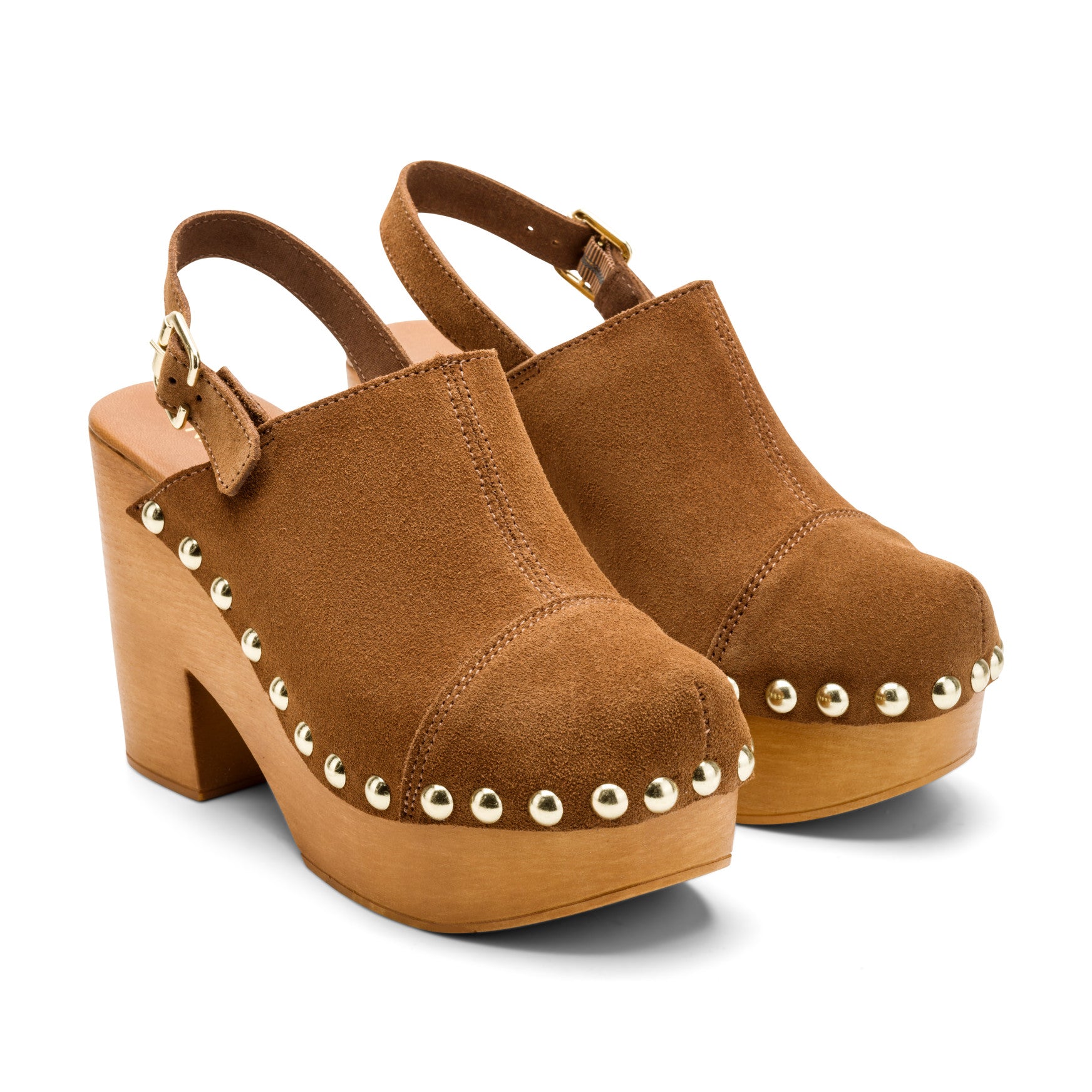 Toyz Studded Leather Slingback Clogs