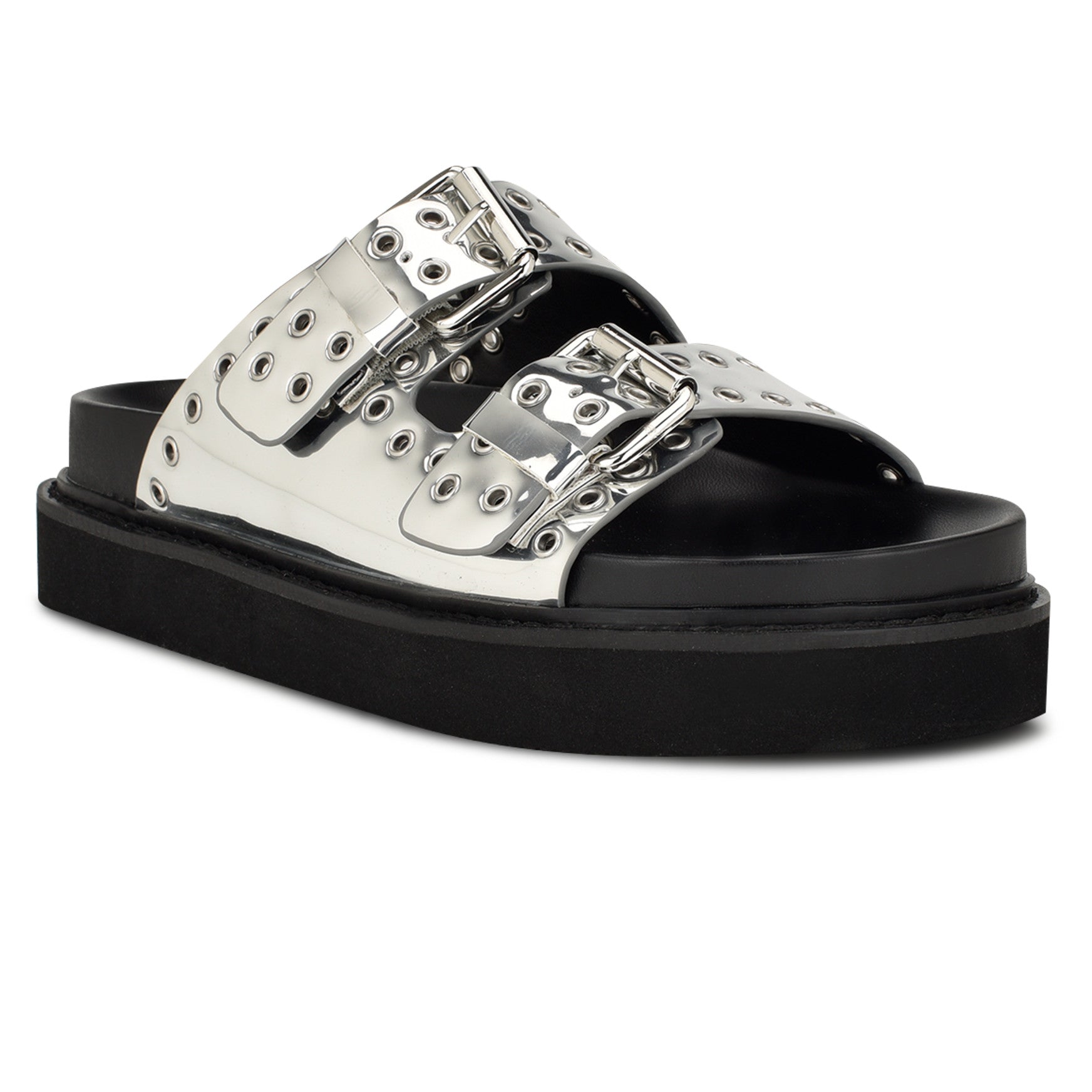 Eleny Buckle Slide Sandals