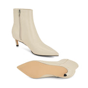 Brite Kitten Heel Ankle Leather Booties