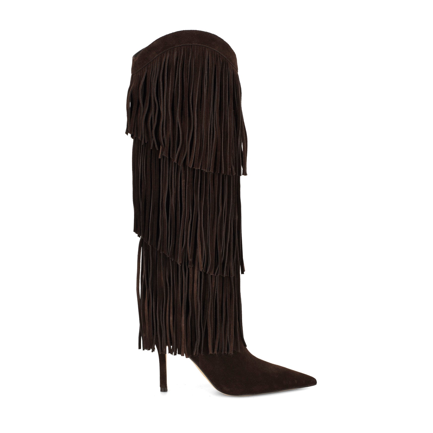 Genviv Leather Fringe Boots